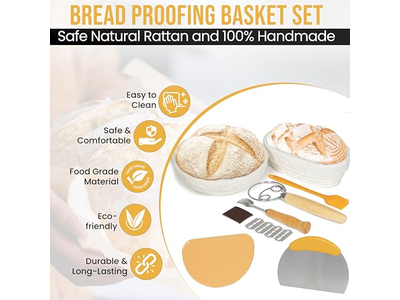 Benneton Proofing Basket Round Bread Cloth For Homemade Rattan With Cover Set