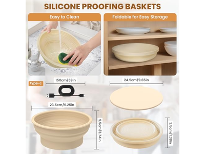 Bread Wicker Basket Oval Baskets Dough Scraper Sourdough Pan Container